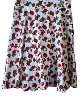 Fancyqube Womens A Line Skirt Vintage Rose Rockabilly Pin Up Chic M